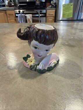 Vintage Enesco Woman’s Head/Face toothpick holder